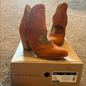 LIBERTY Black Selina Women's Rust Heeled Boots